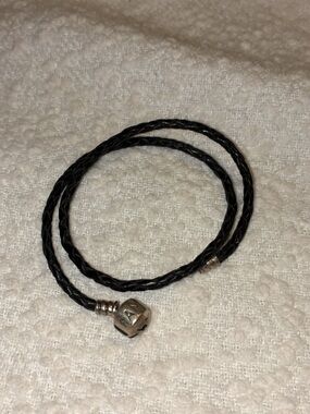 Pandora Black Braided Leather Bracelet